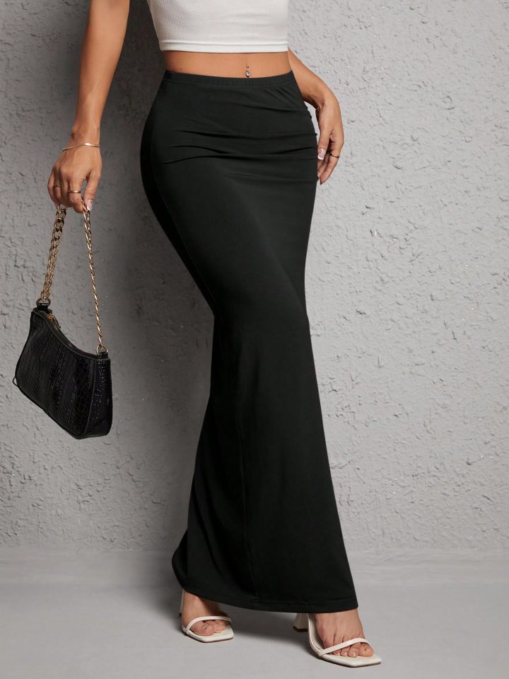Women’s Side Slit Bodycon Maxi Skirt