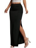 Women’s Side Slit Bodycon Maxi Skirt